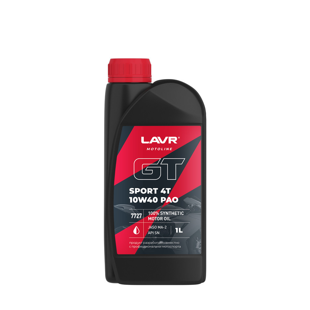 Моторное масло LAVR MOTO GT SPORT 4T 10W-40 API SN 1л