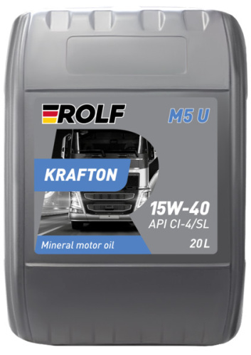 ROLF KRAFTON M5 U 15W-40 ACEA A3/B4-12 API CI-4/SL ACEA E7-12 20л пластик